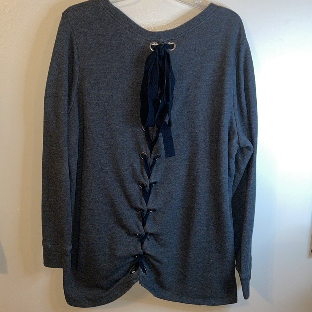 Lace up on back sweater